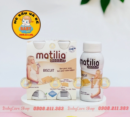 Sữa bầu matilia vị bích qui lốc 4 chai