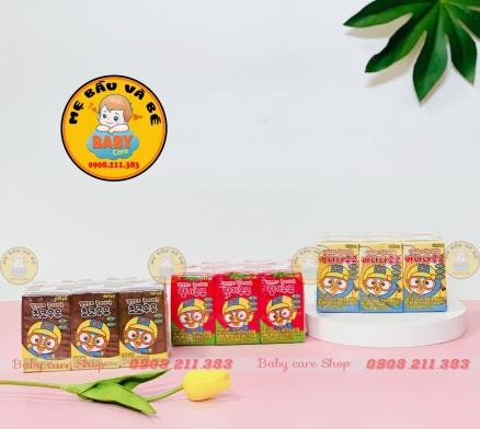 Sữa nước Poro Hàn Quốc mix vị- 1 thùng 24 hộp 