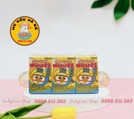 Sữa nước Poro Hàn Quốc Vị chuối 200ml- 1 thùng 24 hộp