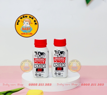Sữa Tươi Nước A2 Organic Whole Milk Chai 240ml - 1 thùng 18 chai