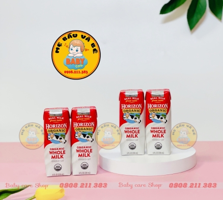 Sữa tươi nguyên kem pha sẵn Horizon Organic Whole Milk / Thùng 18 hộp - DATE 8/2025